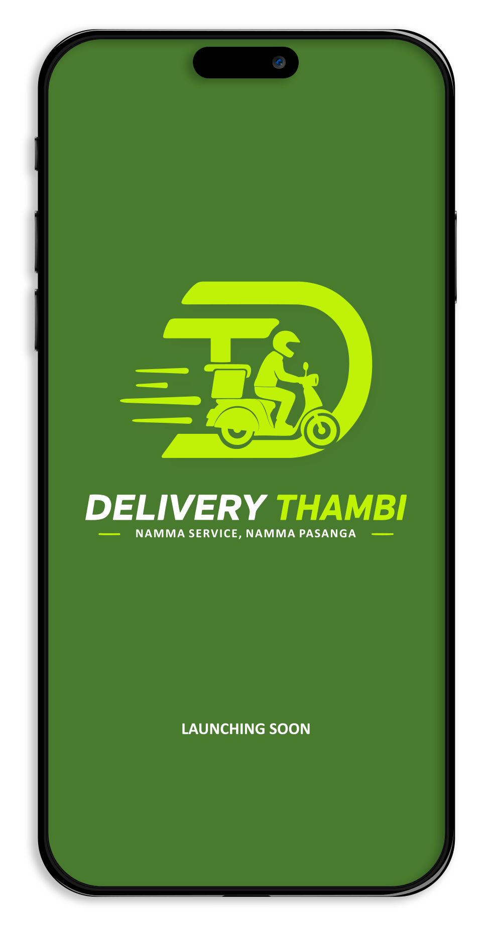 Delivery Thambi app mockup placeholder